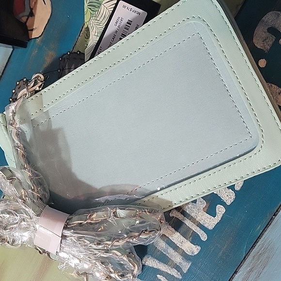 Badgley Mischka Mint Quilted Phone Case Crossbody - Picture 5 of 7